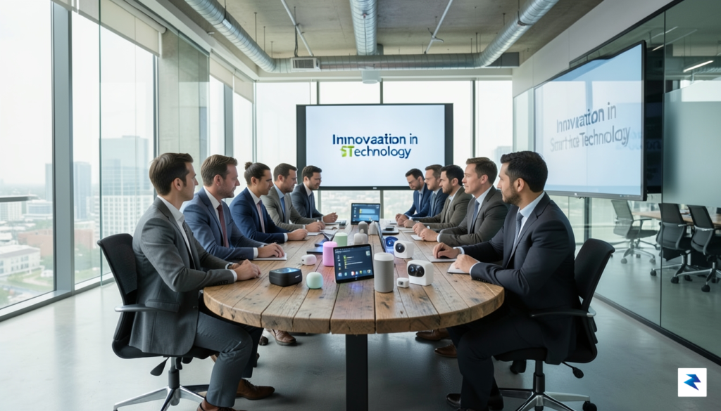 A wide, professional shot of a modern, glass-walled conference room&hellip;