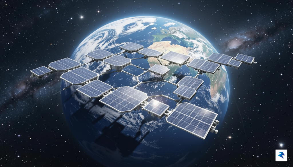 A conceptual digital rendering showing a modular, solar-paneled data center&hellip;