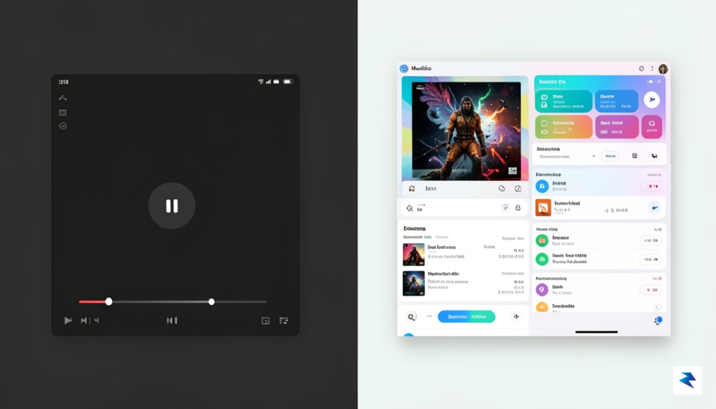 A sleek, split-screen comparison showing the minimalist interface of a&hellip;