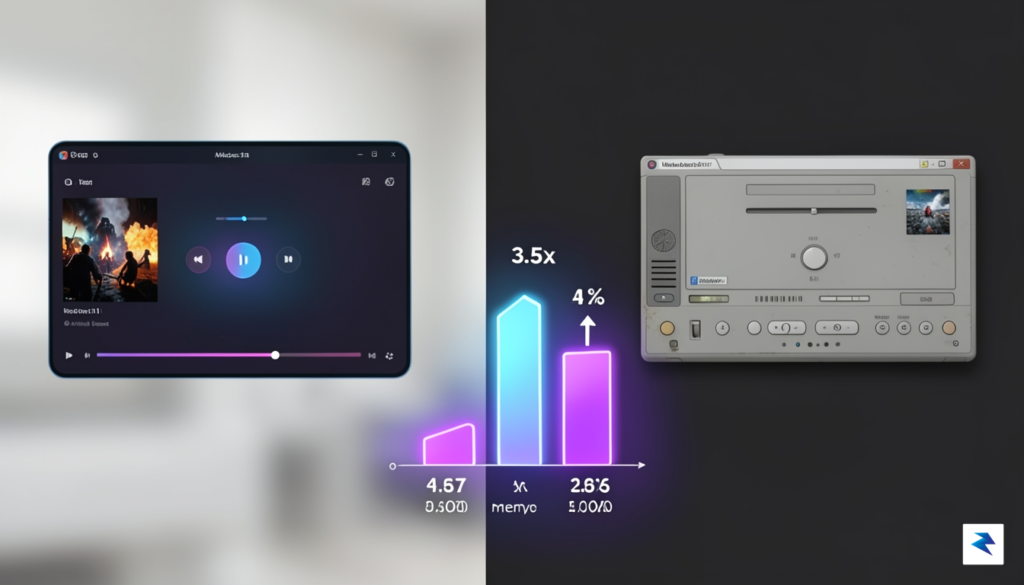 A comparative infographic showing a sleek, modern Windows 11 Media&hellip;