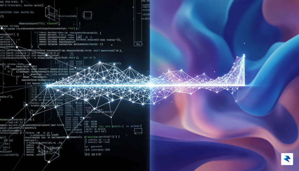 A digital visualization showing a glowing neural network bridge, with&hellip;
