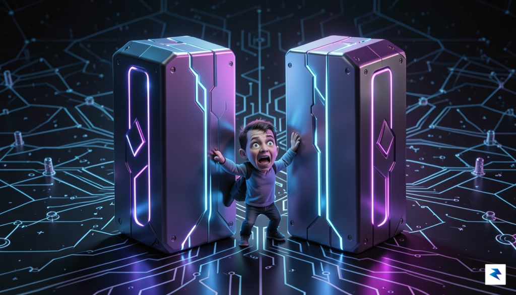 A digital illustration showing a small retail investor being squeezed&hellip;