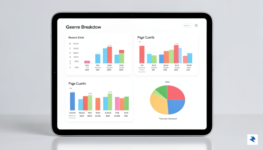 A clean, modern digital dashboard on a tablet screen showing&hellip;