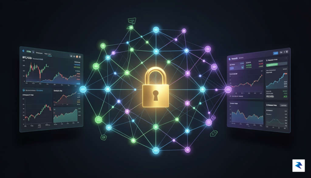A conceptual digital illustration showing a complex network of glowing&hellip;