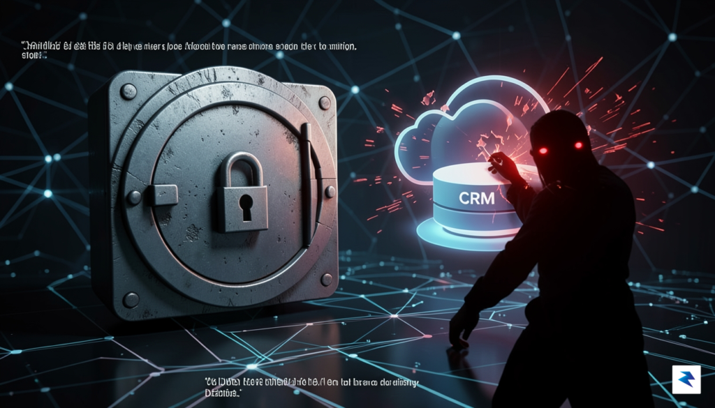 A digital visualization depicting a network security breach, showing a&hellip;