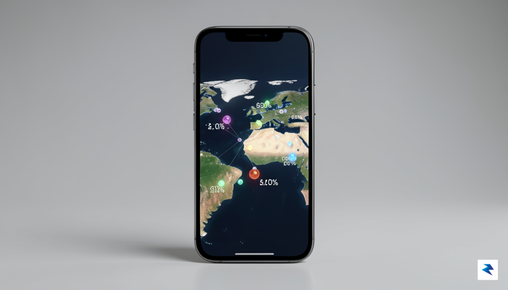 A sleek, modern digital interface on a smartphone screen displaying&hellip;