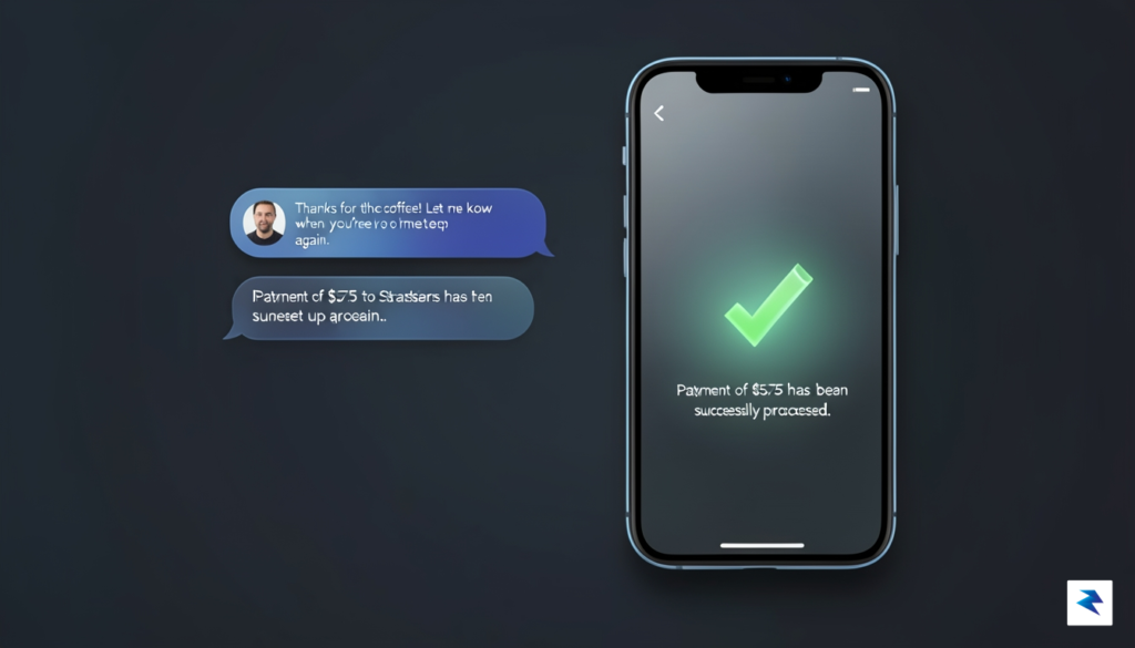A sleek, futuristic smartphone interface showing a seamless blend of&hellip;