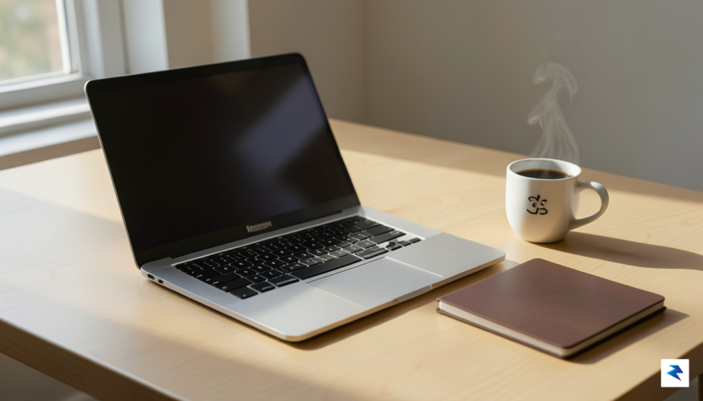 A sleek, modern Microsoft Surface laptop resting on a minimalist&hellip;
