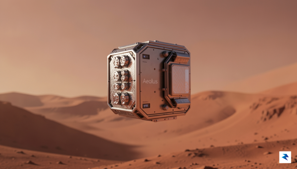 A conceptual 3D rendering of a high-tech, compact satellite payload&hellip;