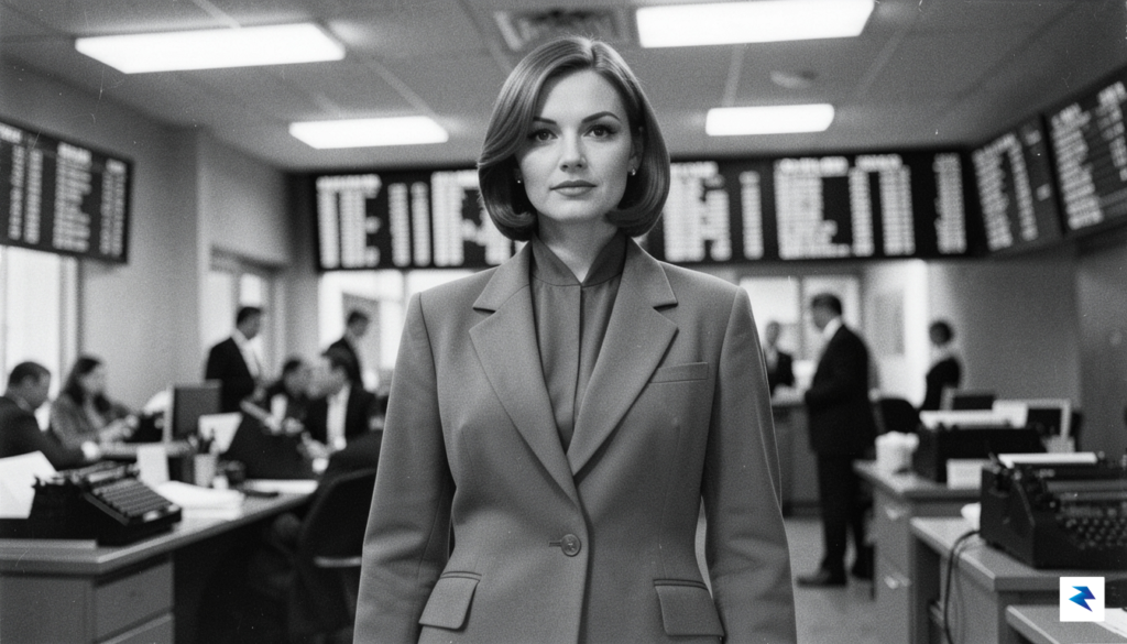 A vintage-style black and white photograph of a woman in&hellip;