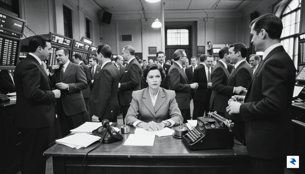 A black-and-white archival photograph of a woman in a sharp&hellip;