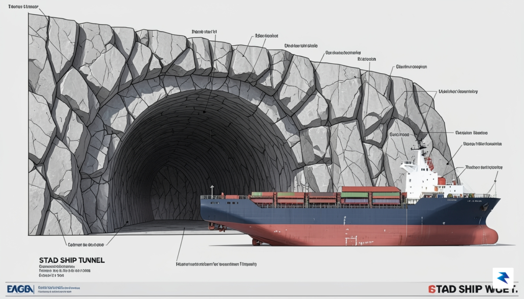 A cross-sectional technical diagram showing the scale of the Stad&hellip;