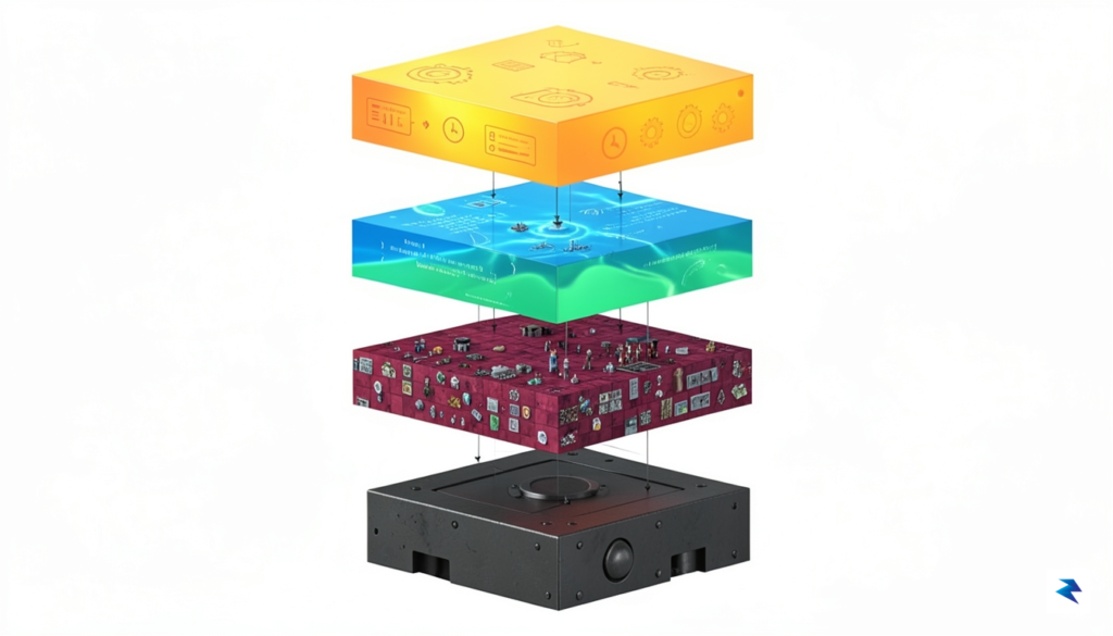 A conceptual diagram showing the modular layers of the OpenRA&hellip;