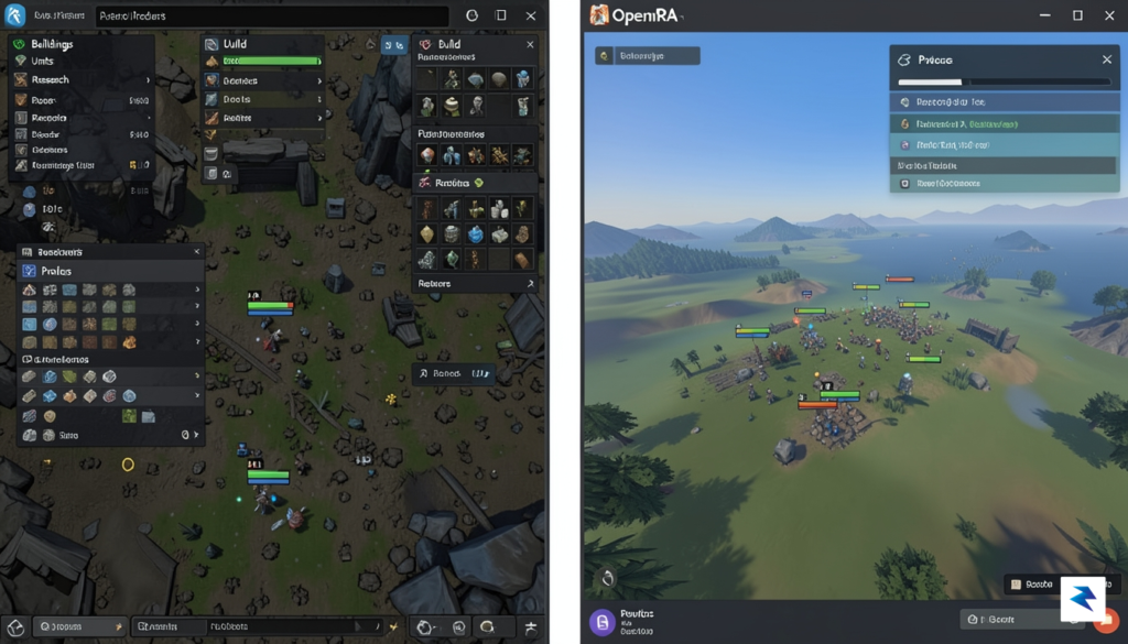A side-by-side comparison showing a classic 1995 RTS interface cluttered&hellip;