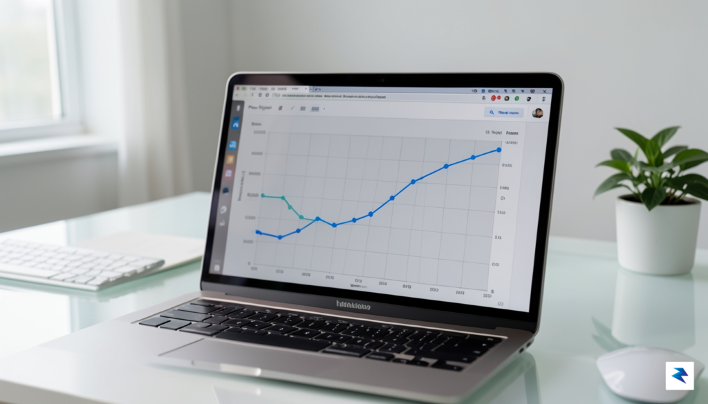 A close-up shot of a laptop screen displaying a price&hellip;