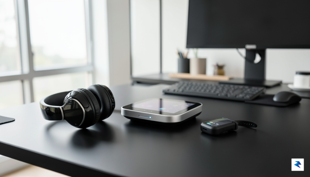 A modern home office setup featuring a pair of high-end&hellip;