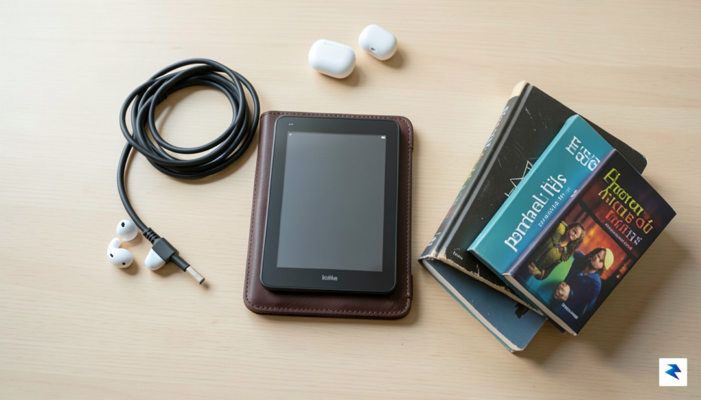 A flat-lay photograph of a Kindle Paperwhite inside a protective&hellip;