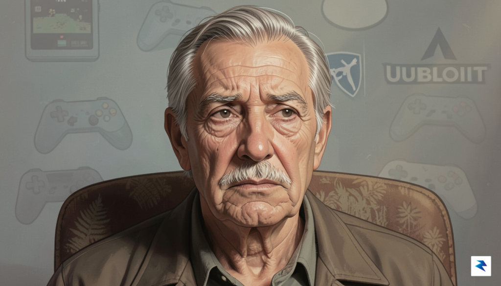 A respectful, somber illustration of Claude Guillemot, possibly an older,&hellip;