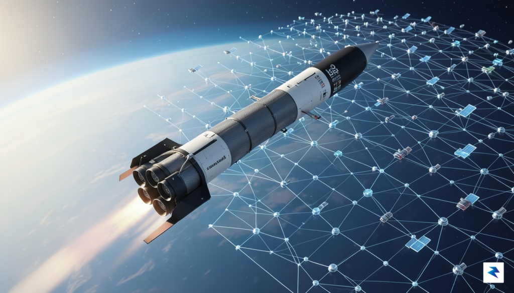 A conceptual digital illustration showing a Rocket Lab Electron rocket&hellip;