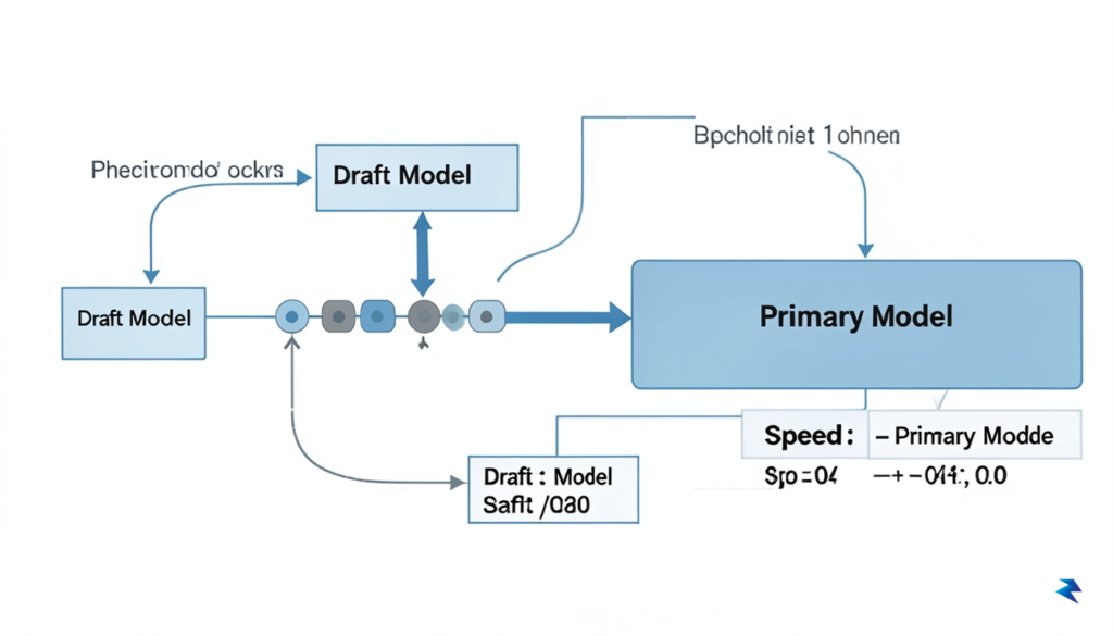 A technical diagram illustrating the speculative decoding process, showing a&hellip;