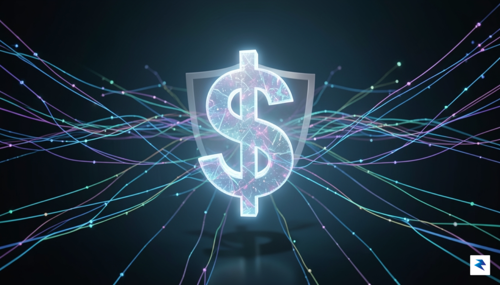 A conceptual digital landscape showing a glowing, holographic representation of&hellip;