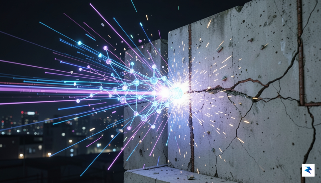 A conceptual digital illustration showing a high-speed digital network interface&hellip;