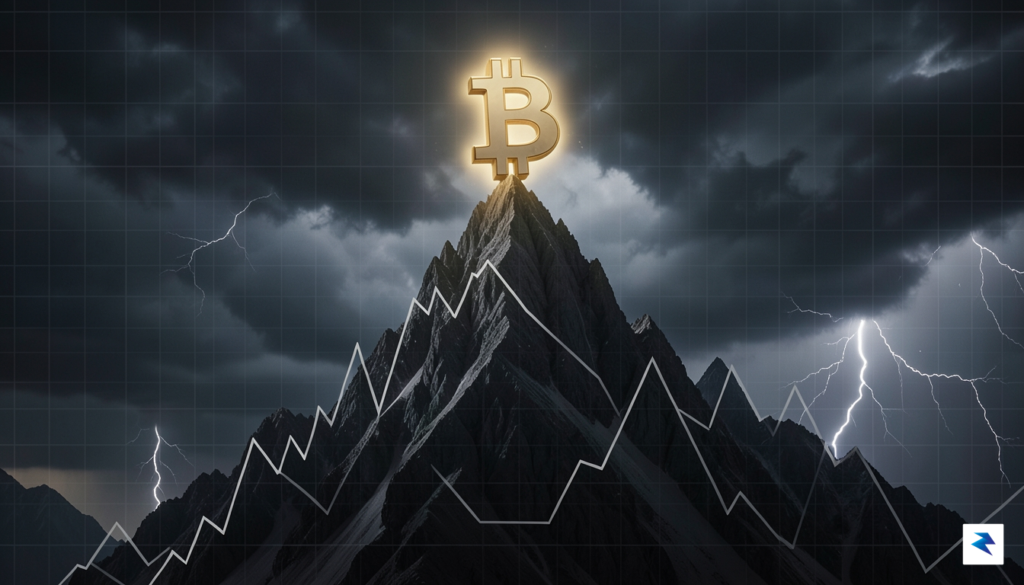 A digital visualization showing a steep mountain peak in a…