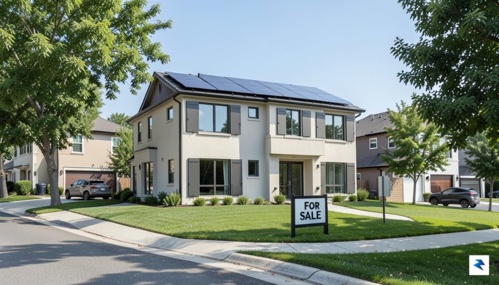 A modern residential suburban street scene showing a house with&hellip;