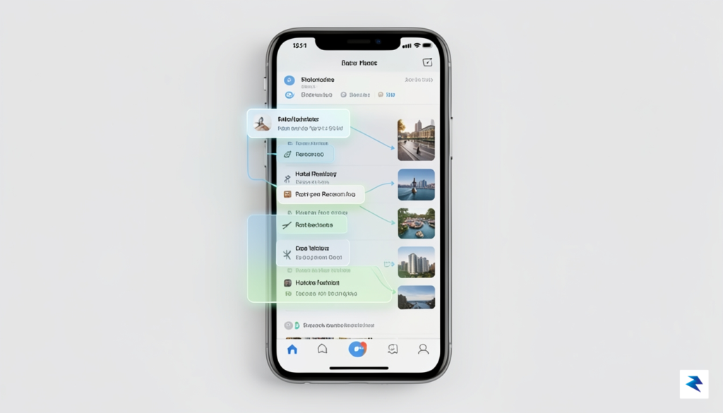 A clean, modern interface showing a smartphone display with a…