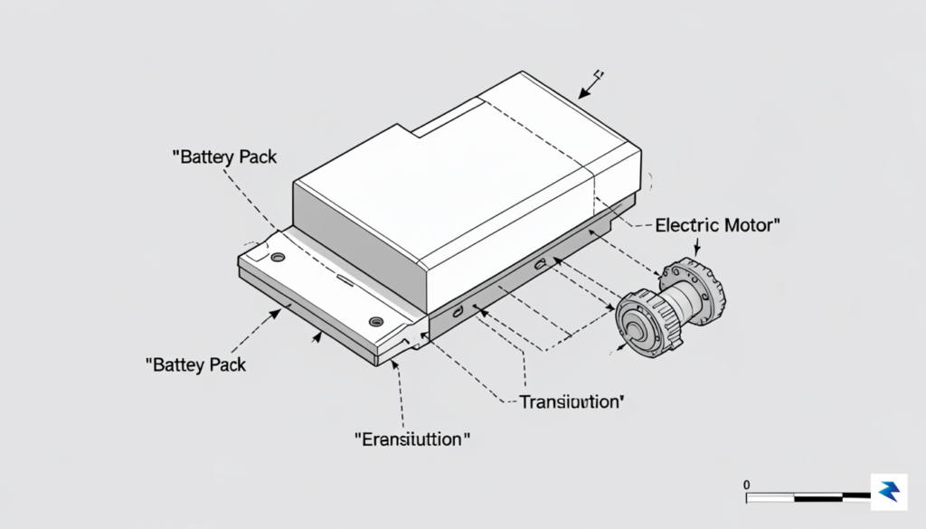A clean, minimalist technical diagram showing the modular chassis of…