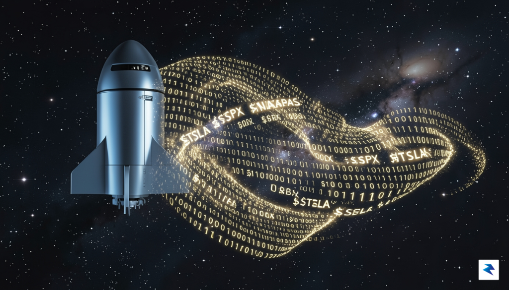 A conceptual digital art piece showing a sleek SpaceX Starship&hellip;