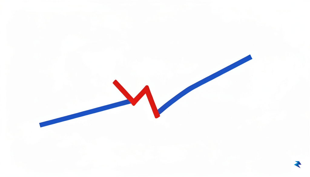A modern, minimalist digital graphic showing a stock market line&hellip;