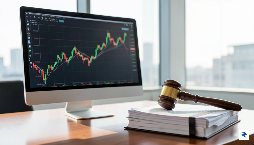 A conceptual photograph showing a digital stock market graph trending&hellip;