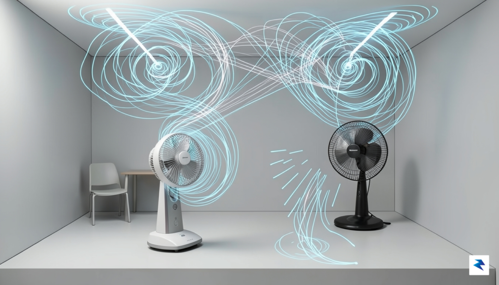 A diagram showing a room with a SwitchBot fan in&hellip;