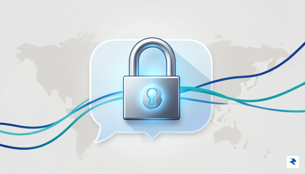 A stylized illustration depicting a digital padlock over a chat&hellip;