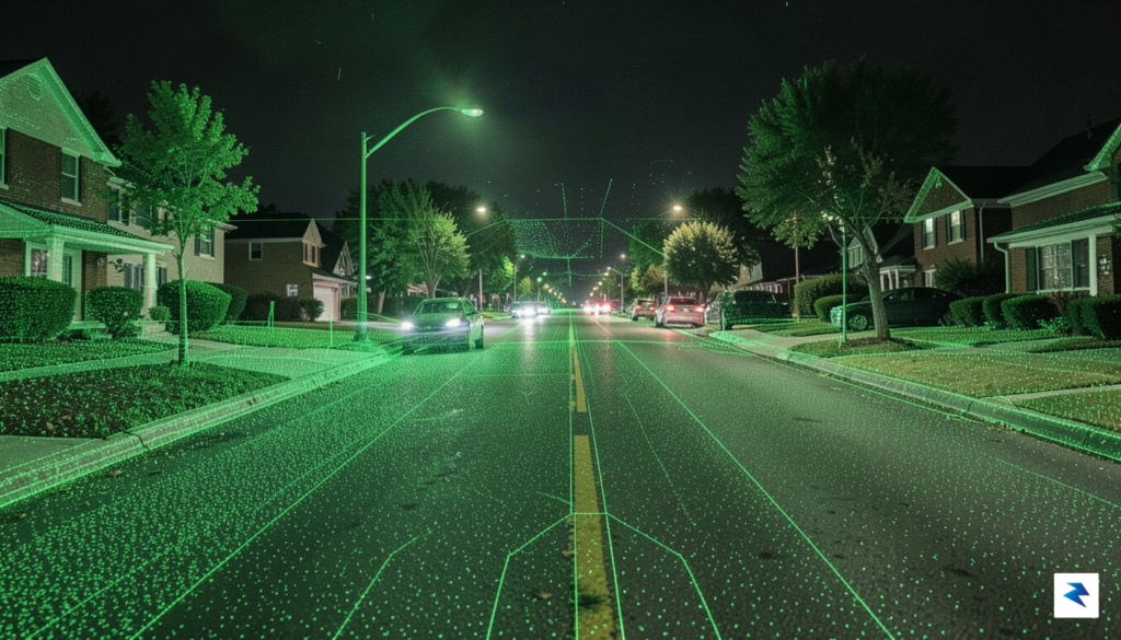 A close-up, high-definition digital visualization of a vehicle's sensor data&hellip;