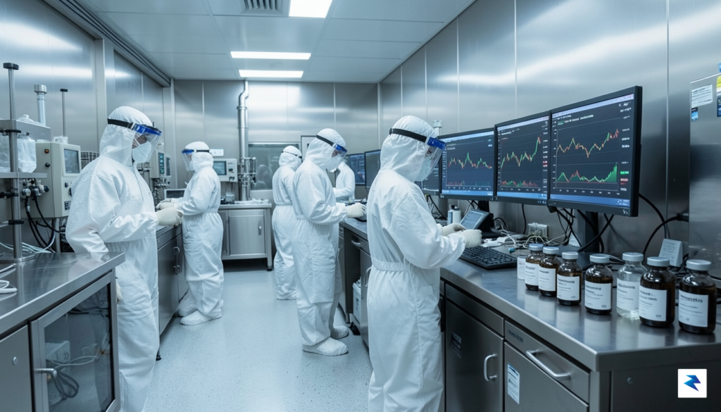 A team of medical researchers in protective gear working in&hellip;
