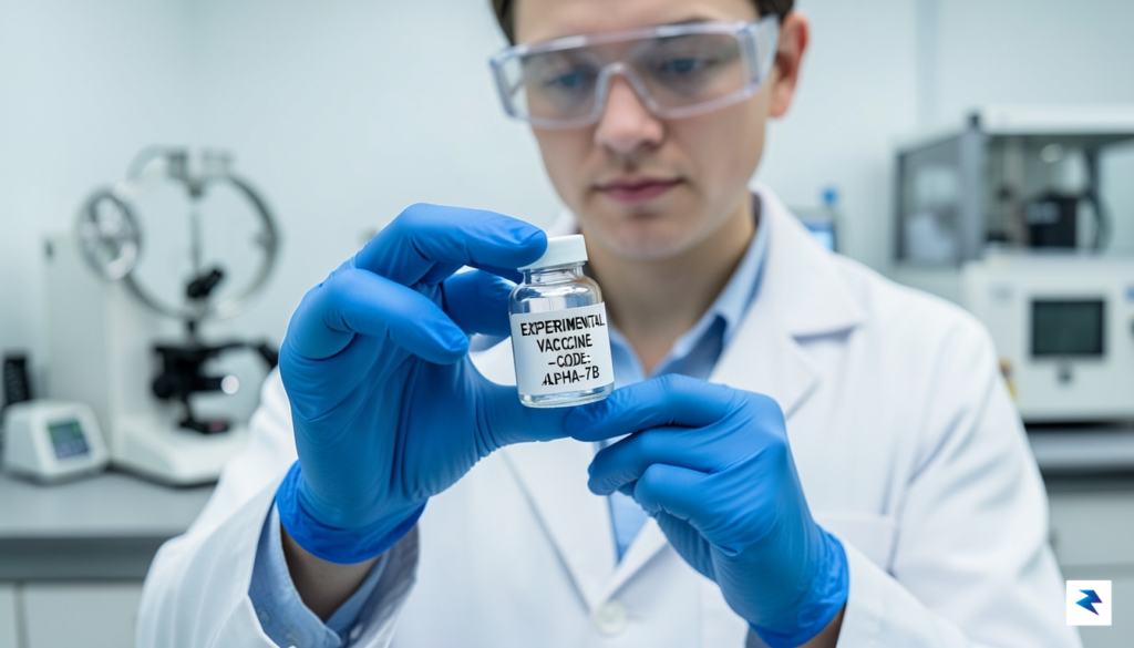 A close-up, high-definition photograph of a laboratory scientist in a&hellip;