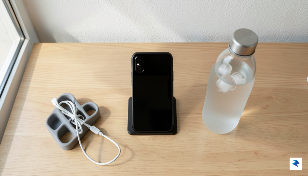 A flat-lay photograph of a clean, organized desk featuring everyday&hellip;
