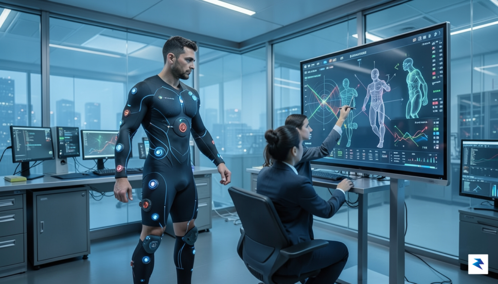 A high-tech laboratory environment where a professional soccer player is&hellip;