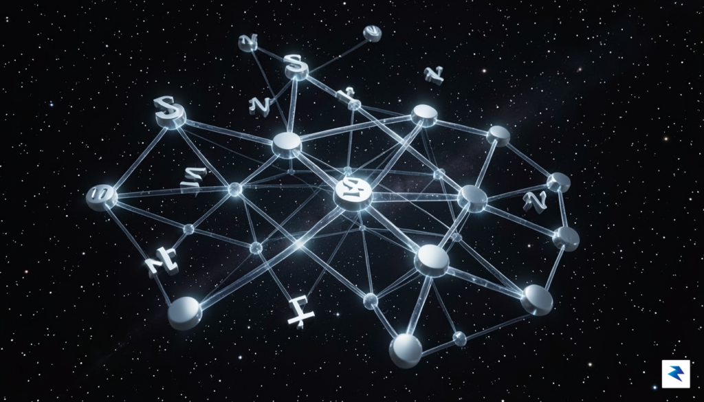 A conceptual 3D visualization of a neural network connecting glowing,&hellip;