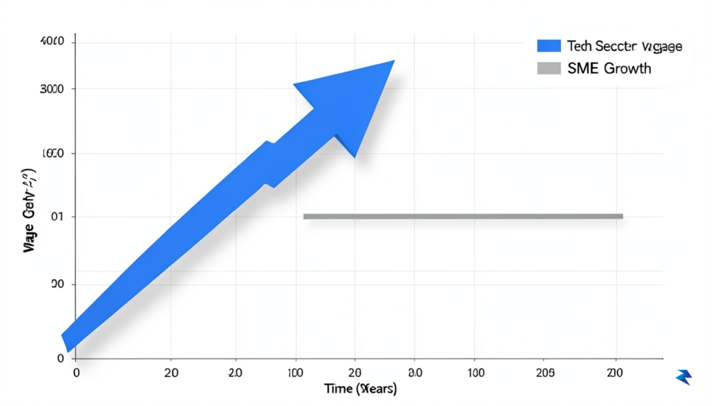 A data visualization chart showing a sharp upward arrow representing&hellip;