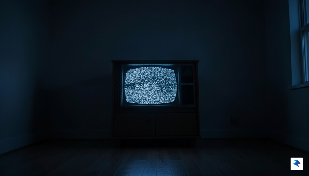 A cinematic shot of a classic television set in a&hellip;