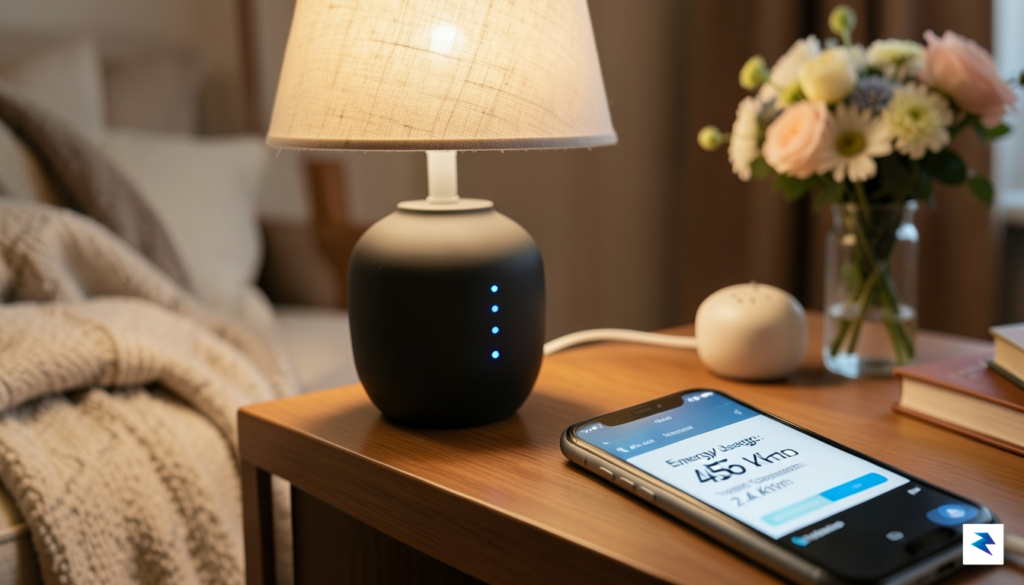 A close-up shot of a modern smart plug with a&hellip;