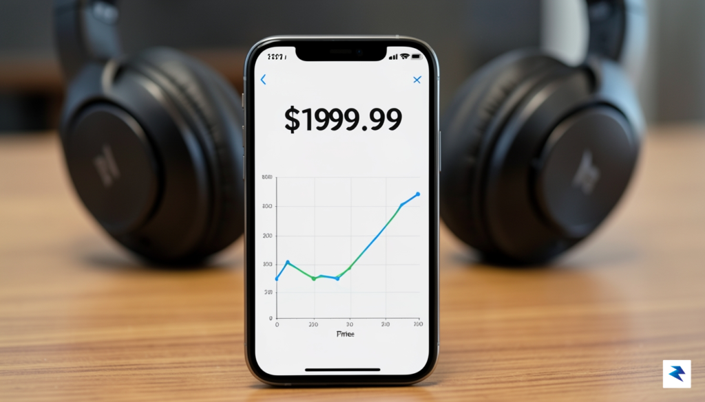 A close-up shot of a smartphone screen displaying a price-tracking&hellip;