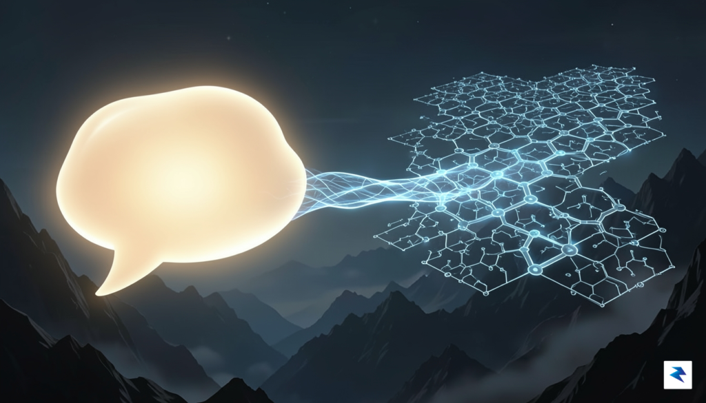 A conceptual illustration showing a digital bridge connecting a glowing,&hellip;