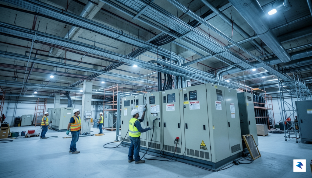 A wide-angle, high-definition photograph of a massive, cavernous data center&hellip;