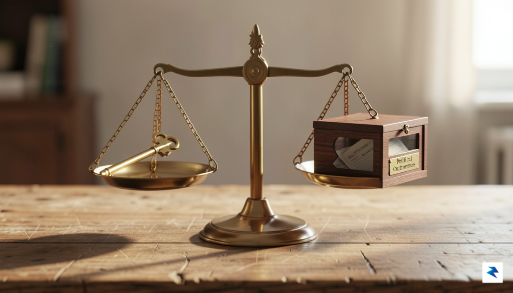 A conceptual image showing a delicate balance scale on a&hellip;