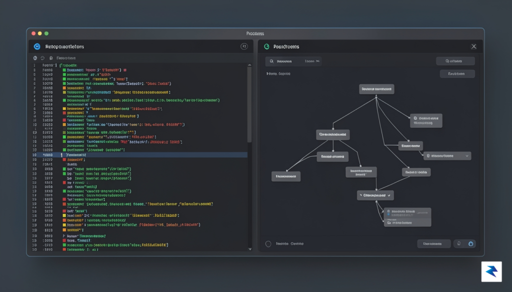 A sleek, modern terminal interface showing a split-pane view with&hellip;