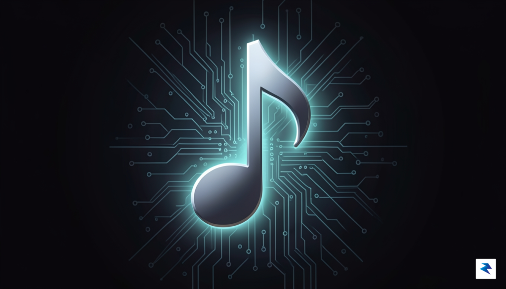 A stylized image of a music note intertwined with circuit&hellip;